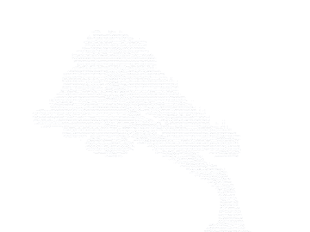 A bonsai pine, drawn in ASCII.