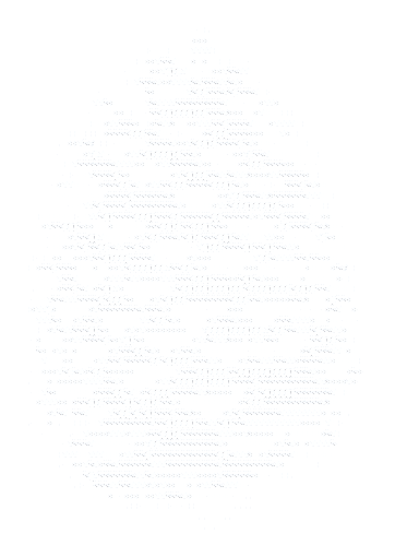 A single pine cone, drawn in ASCII.